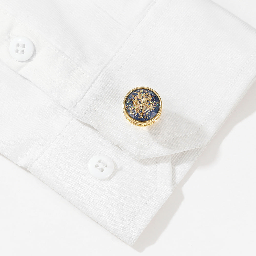 Round Golden Men's Cufflinks