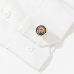 Round Golden Men's Cufflinks