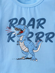Boys Dinosaur Graphic Print T shirt & Shorts Set For Summer