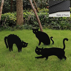 Cat Garden Silhouette Set - Halloween Acrylic Decor