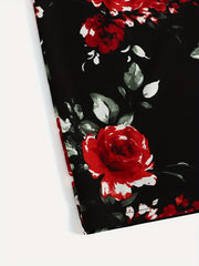 Floral Print High Waist Midi Slim Skirt for Women