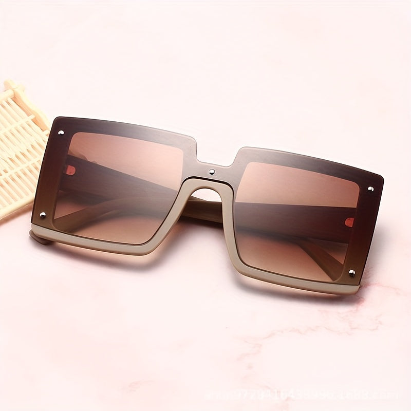 Ombre Square Sunglasses Thick Frame Glasses