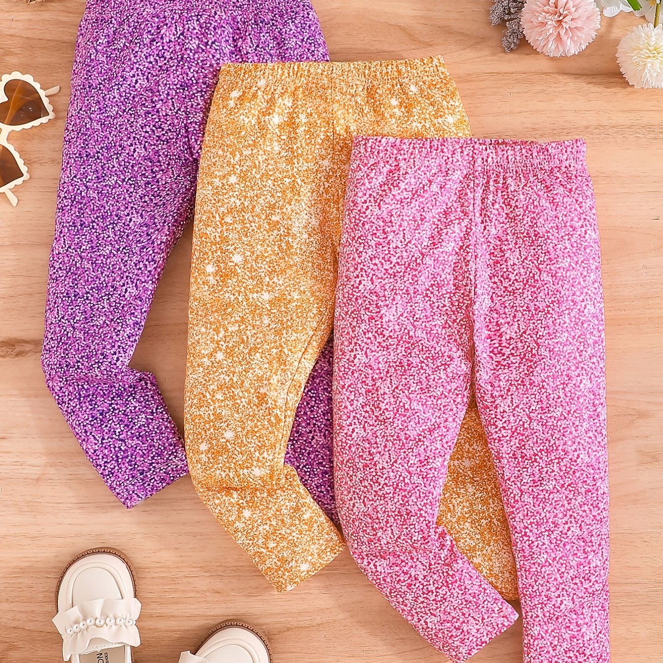 3pcs Girls' Dalmatian Leggings Stretch Casual Pants Spring Autumn