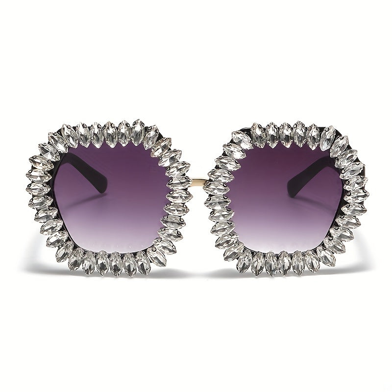 Polygon Rhinestone Sunglasses for Women