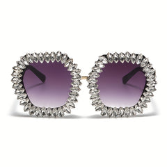 Polygon Rhinestone Sunglasses for Women