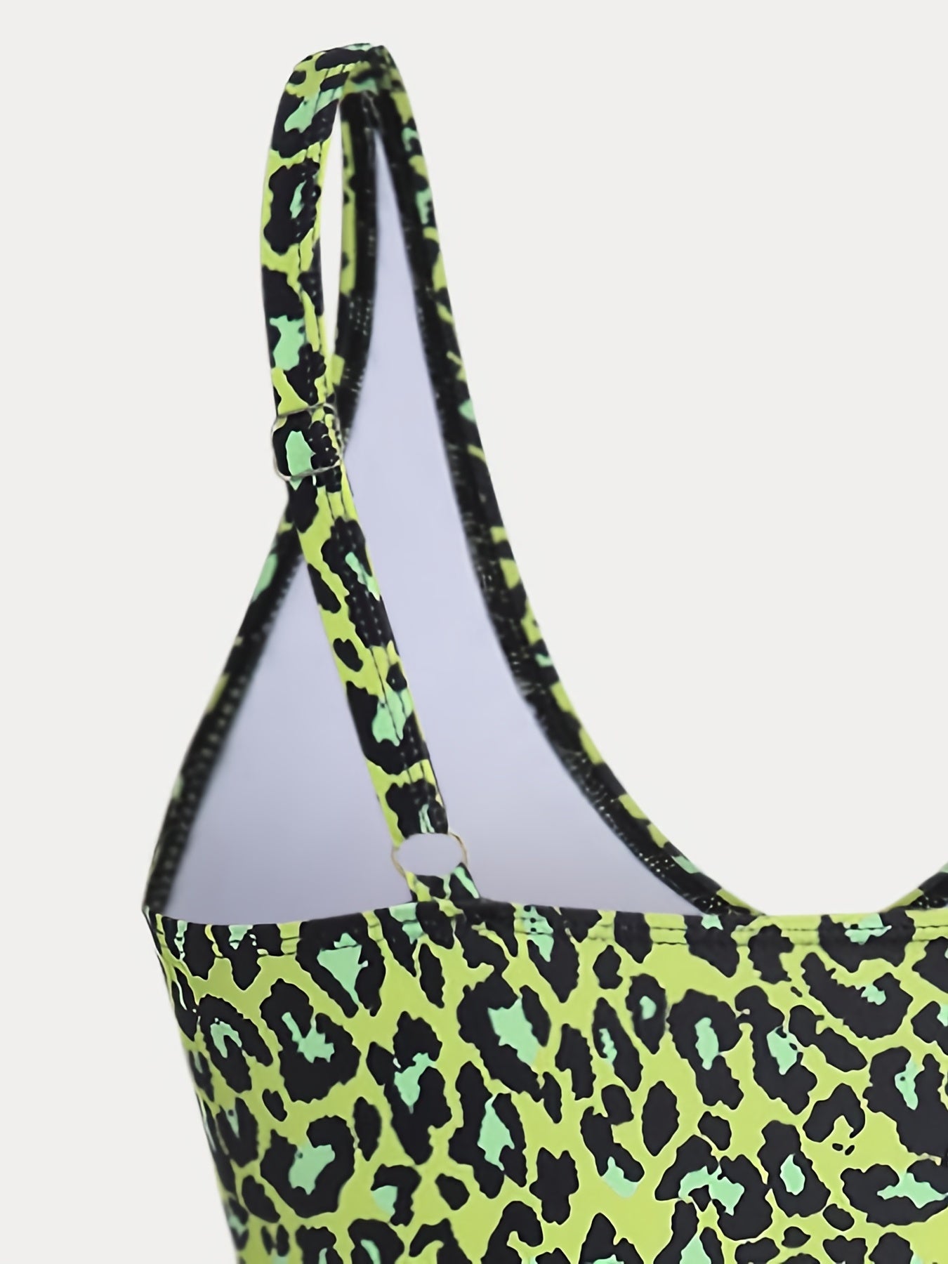 Leopard Print Cut Out Bra & High Rise Panty Swimsuit Set
