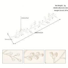 Bridal Head Jewelry Faux Pearl Crystal Headband