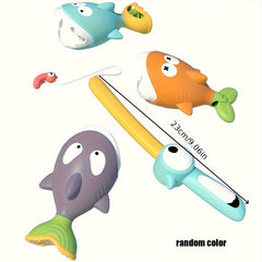 Magic Fishing Game Swimming Fish Shower Curtain Bathroom Toy Set
