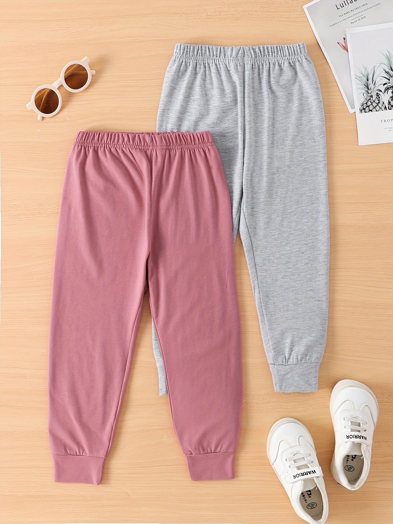 Toddler Girl's 3pcs Basic Joggers Sweatpants