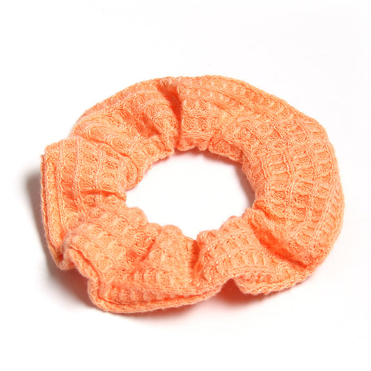 Plaid Candy Knitted Hair Scrunchies Soft Fabric for Women Girls