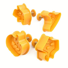 4pcs 3D Cartoon Biscuit Mold DIY Halloween Fondant Mold