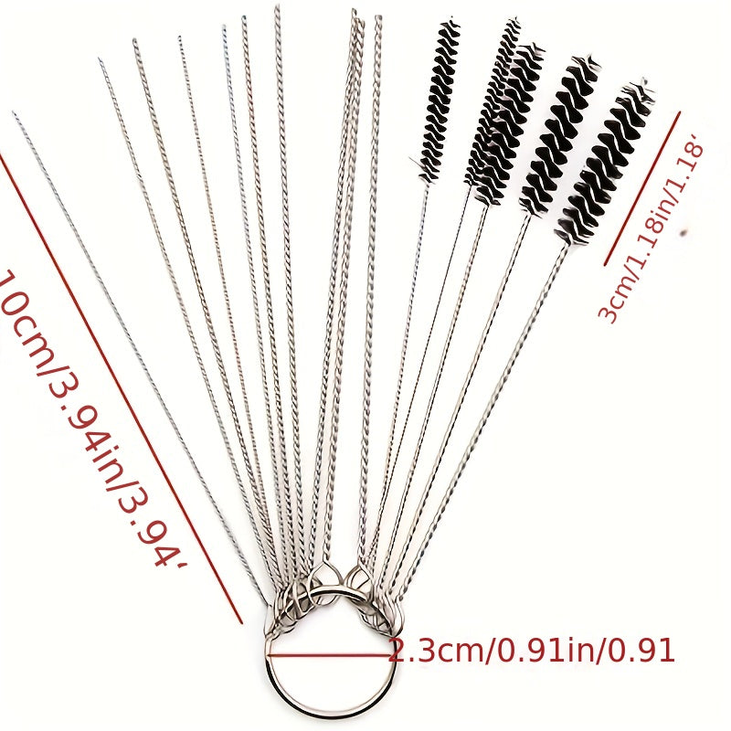 Motorcycle Carburetor Cleaning Needle Set Stainless Steel Tool Brushes