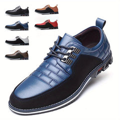 Men's Plaid Derby Shoes Classic Style Business Wear Non Slip