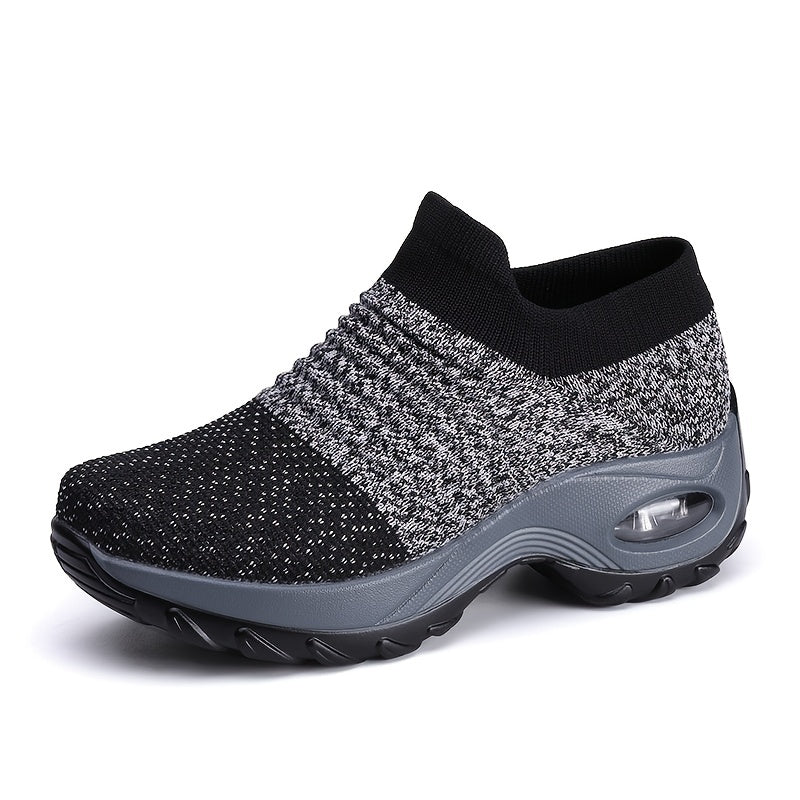 Women's Slip-On Knit Casual Sneakers with Air Cushion Sole