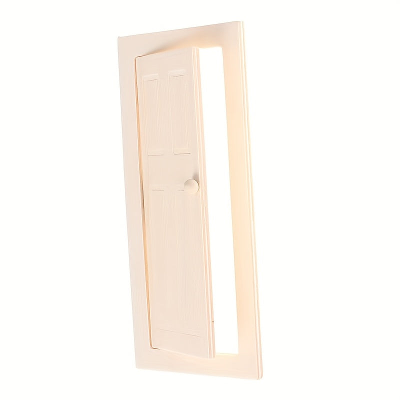 1:12 Scale Wooden Dollhouse Door, Hinges & Knob, Light Wood Finish