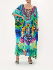 Parrot Print Maxi Cover Up Dress