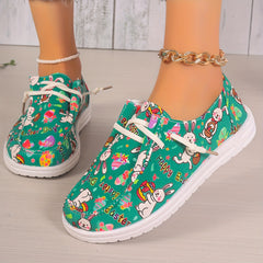 Women's Easter Eggs & Rabbit Lightweight Canvas Shoes Slip-on Walking Shoes