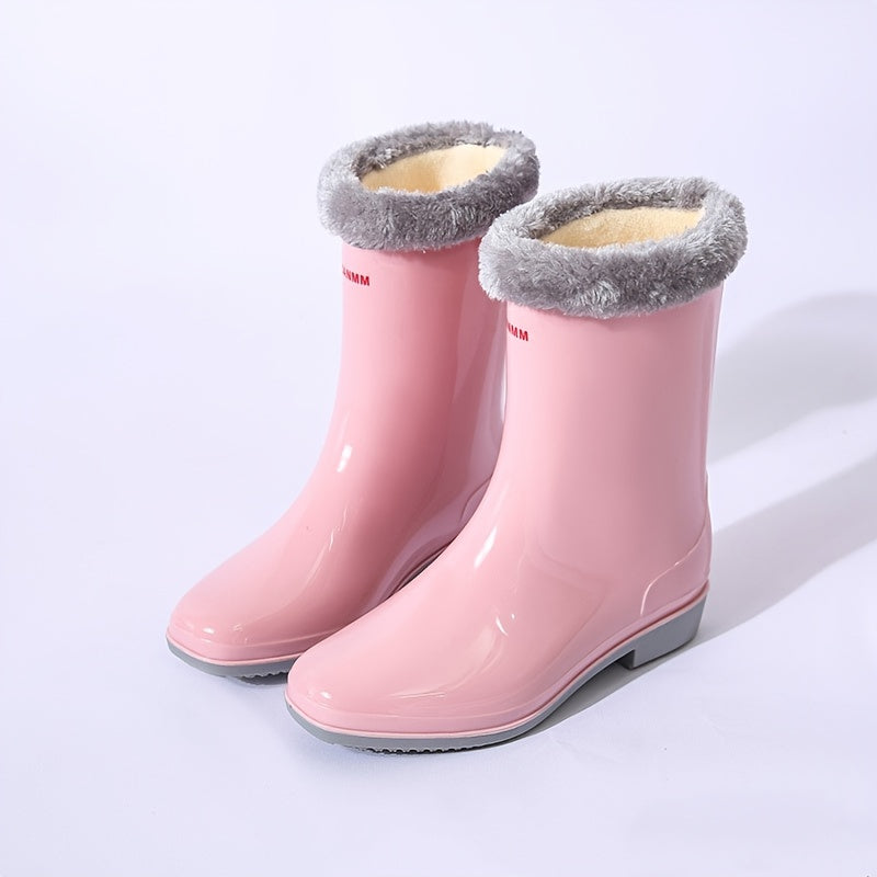Women's Thermal Rain Boots Fleece Waterproof Booties