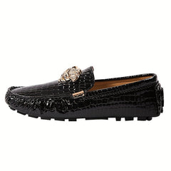 Men's Metallic Decor Moc Toe Loafers