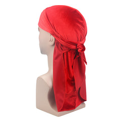 High Velvet Pirate Hat with Long Tail Turban for Men