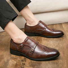 Men's Buckle Solid Business Casual Dress Shoes