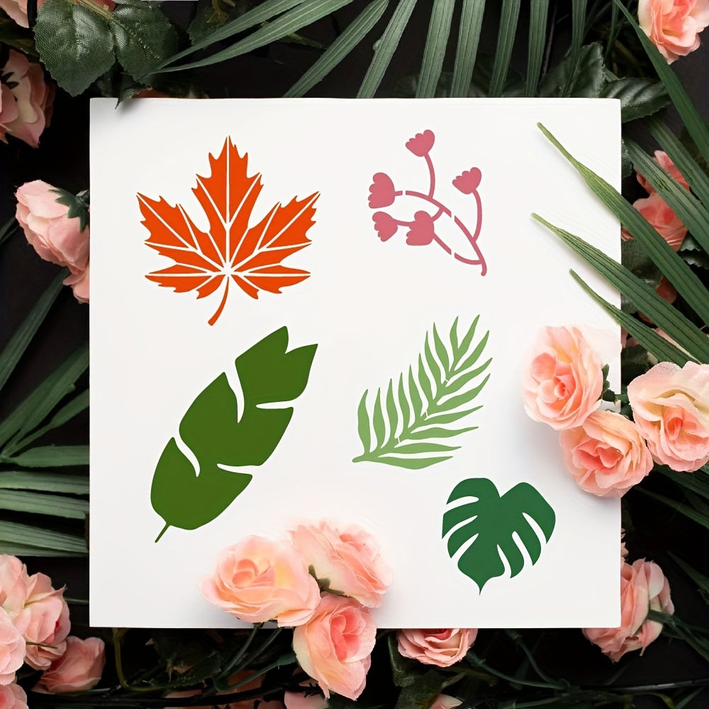 16 Pcs Tropical Leaf Stencil Fern Monstera Palm Leaf Painting Stencil