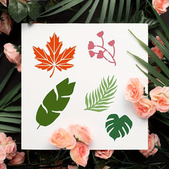 16 Pcs Tropical Leaf Stencil Fern Monstera Palm Leaf Painting Stencil