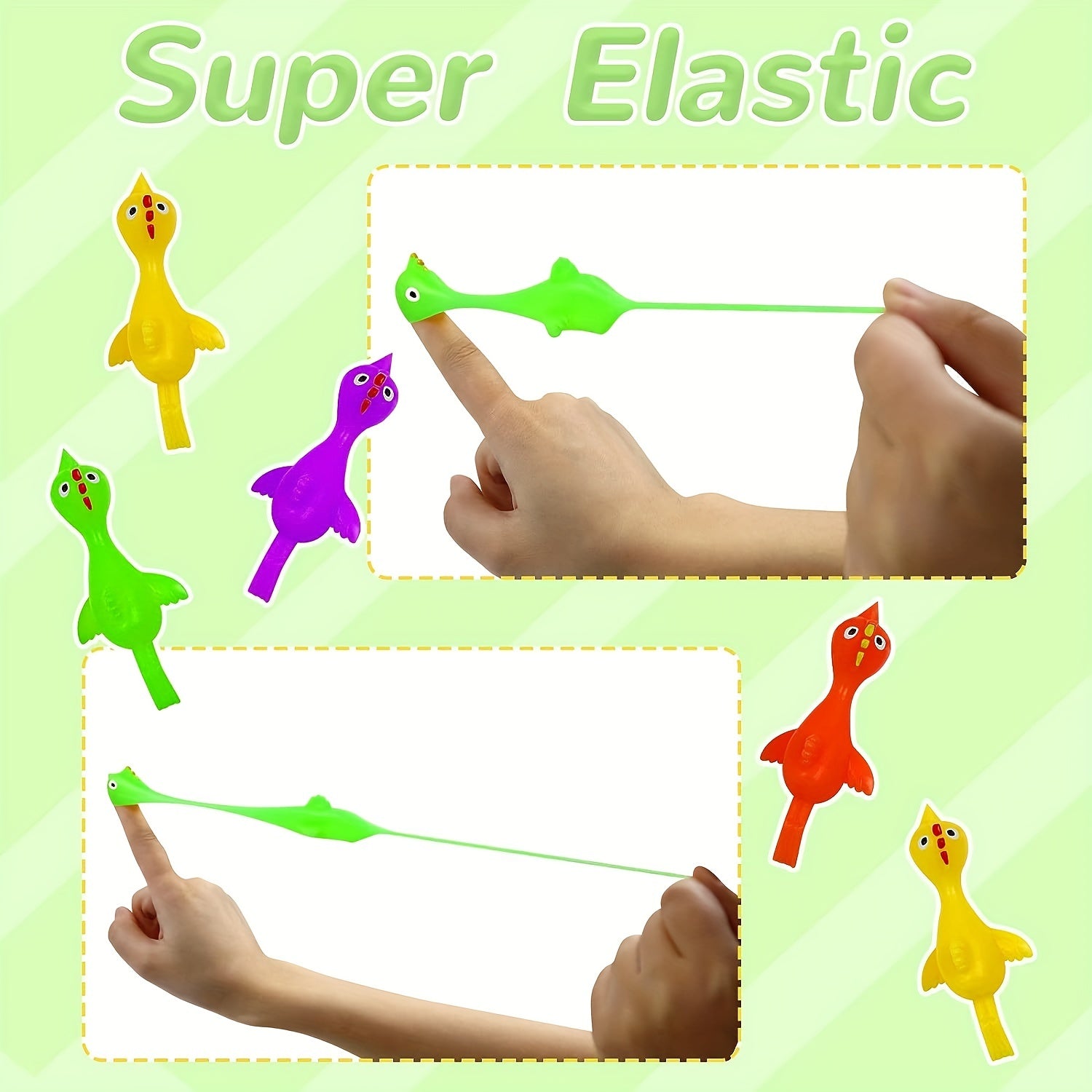 20pcs Sticky Chicken Slingshots Rubber Chicken Flicks Toys