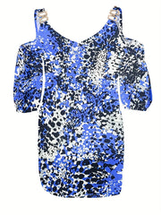 Leopard Print Cold Shoulder Mini Dress