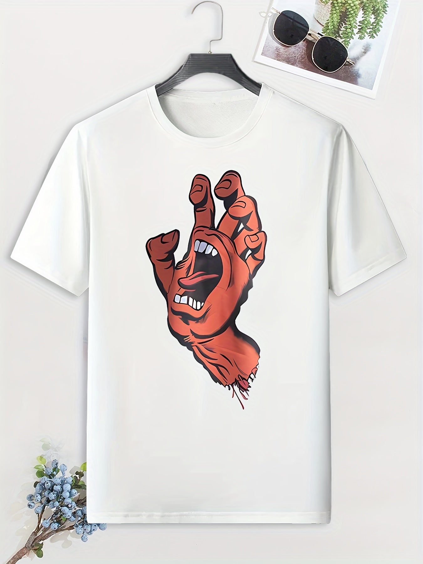 Men's Hand Print T-shirt - Active, Stretch, Breathable Tee