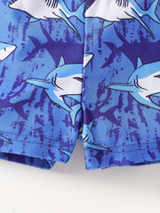 Boys Cartoon Shark Swimming Trunks Beach Vacation Kids Summer Clothes