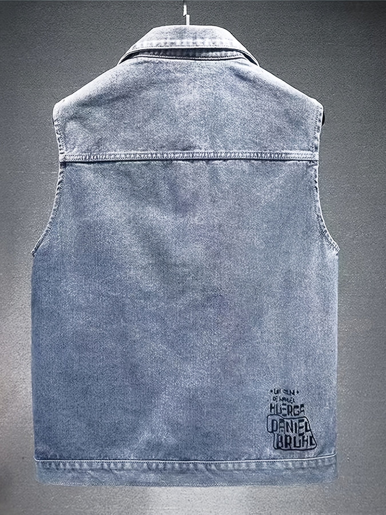 Men's Stylish Light Denim Vest With Pockets