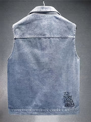 Men's Stylish Light Denim Vest With Pockets