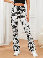 Tie Dye Yoga Flared Pants Athletic Bootcut Leggings for Women