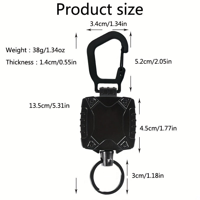 Outdoor Mountaineering Keychain with Retractable Buckle for Men