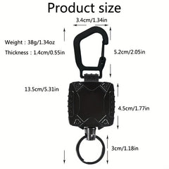 Outdoor Mountaineering Keychain with Retractable Buckle for Men