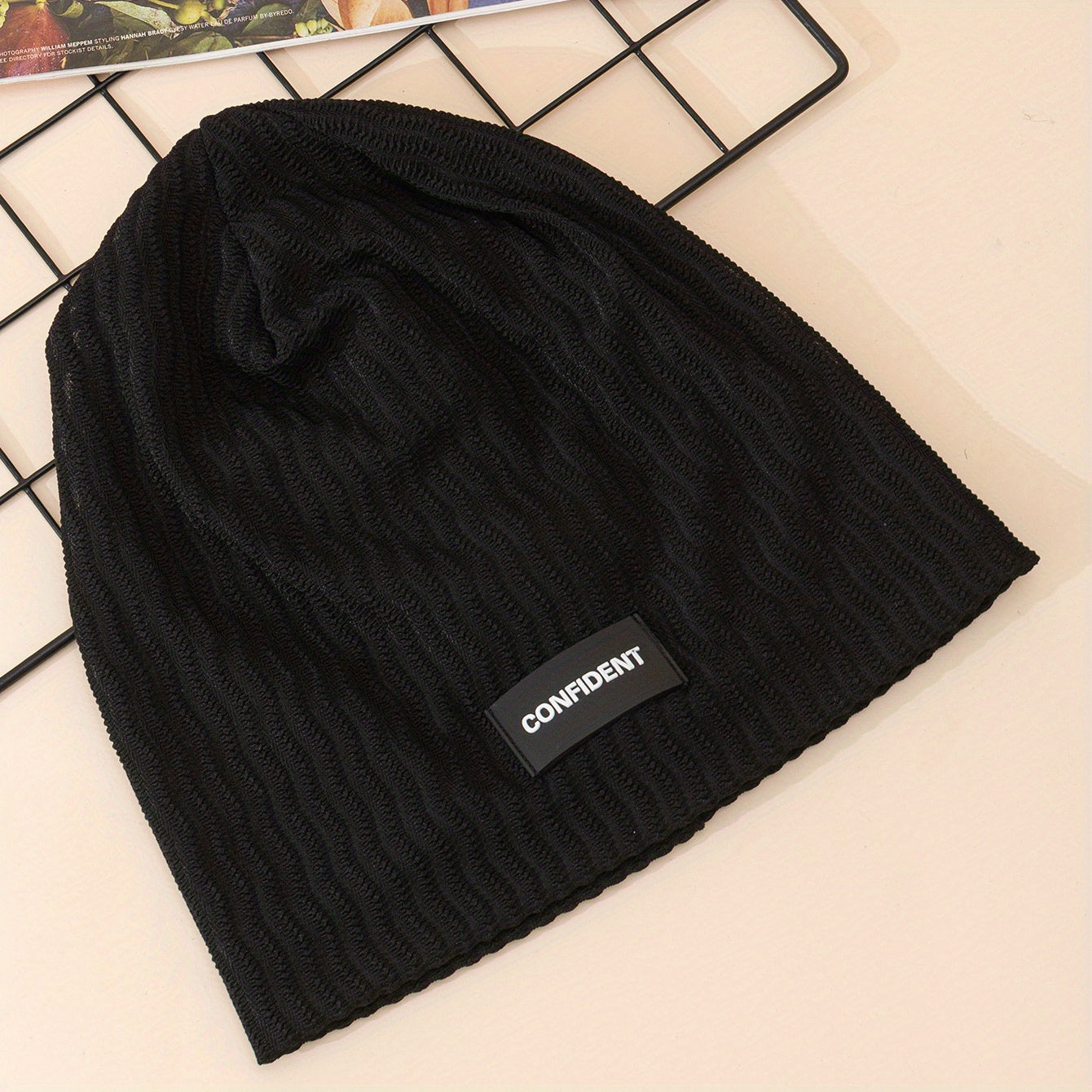 English Letter Water Ripple Casual Pullover Hat