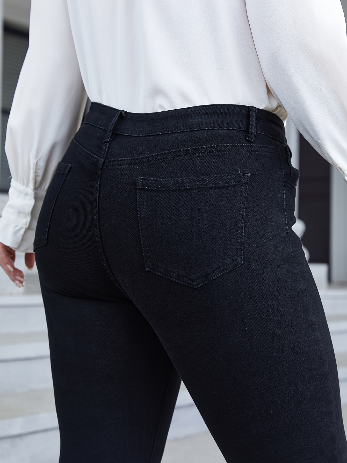Button Fly Slim Fit High Stretch Jeans