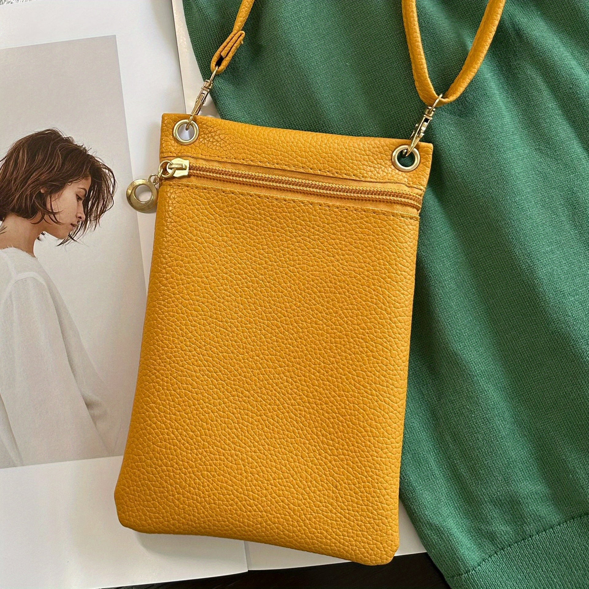 Litchi Pattern Shoulder Bag for Girls