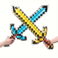 Inflatable Plaid and Sword Toy Set for Party Decoration Cosplay Props