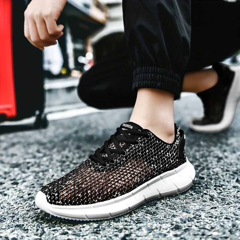 Men's Ventilation Lace-up Sneakers Odor Resistant Athletic Shoes