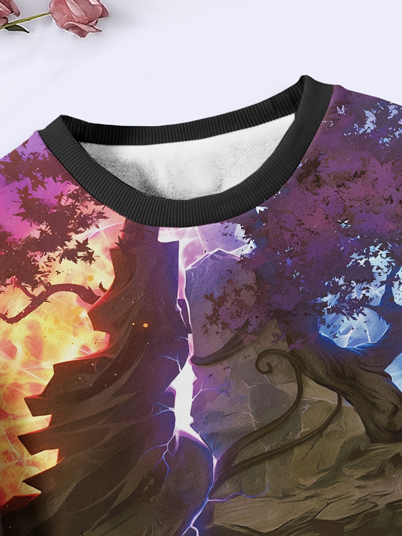 Planet Pattern Crew Neck Sweatshirt for Spring Fall