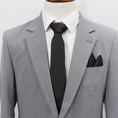 Casual Solid Tie Pocket Square Set