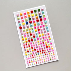 160pcs Colorful Pearl Rhinestone Stickers, Self-adhesive Face Decoration