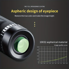 10x32 Binoculars BAK4 Portable For Travel Wildlife Outdoor Sports Concert