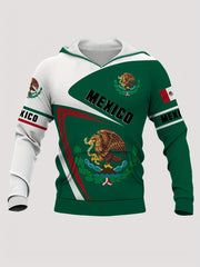 MEXICO Eagle And Snake Print Hoodie For Men