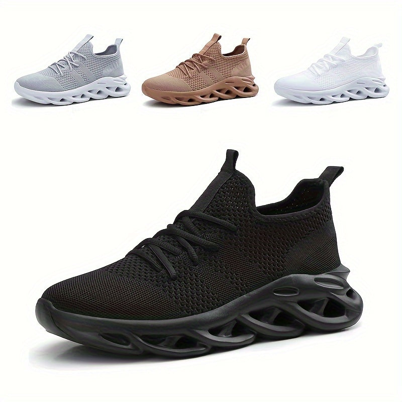 Men's Breathable Blade Type Sneakers Non Slip Lace Up Shoes