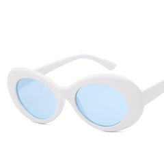 Men's Retro Round Frame Oval Sunglasses