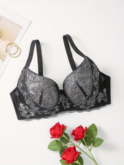 Floral Lace Push Up Underwire Bra