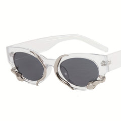 Y2K Cat Eye Sunglasses Snake Decor Hip Hop Style UV400